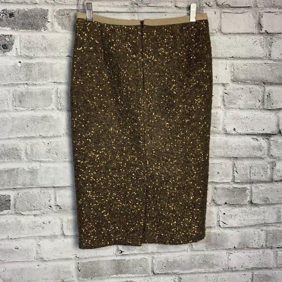 Anthropologie Pink Martini Sparkly Champagne Wool Blend Pencil Skirt - Picture 5 of 13